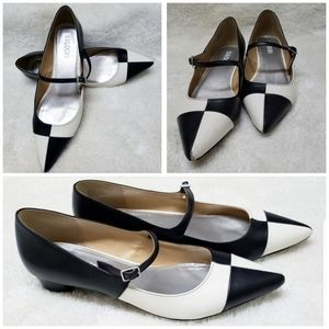 Tildon | Checkerboard Style Strap Block Heel Shoe